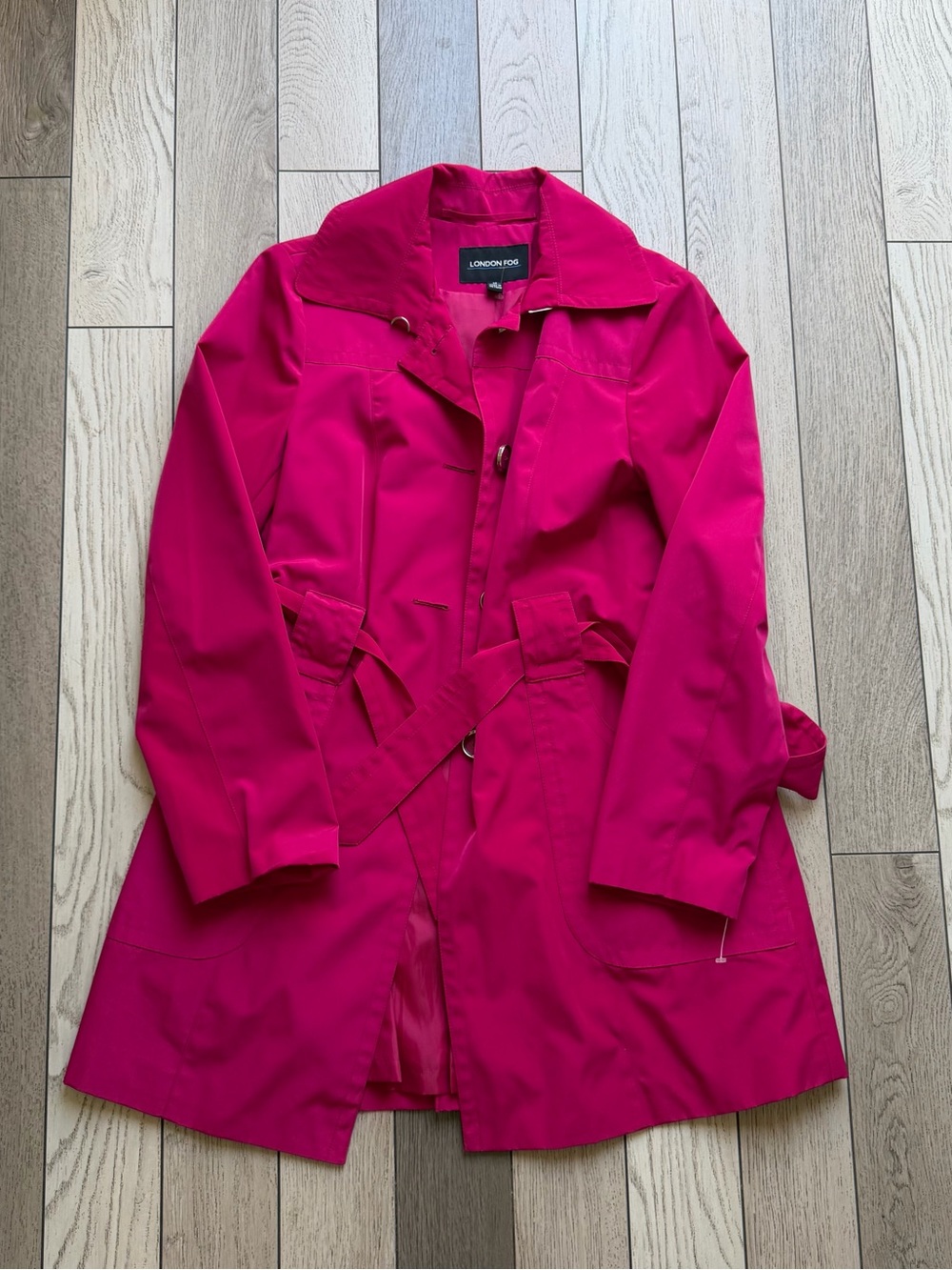 LONDON FOG Women's Hot Pink Trench Coat M